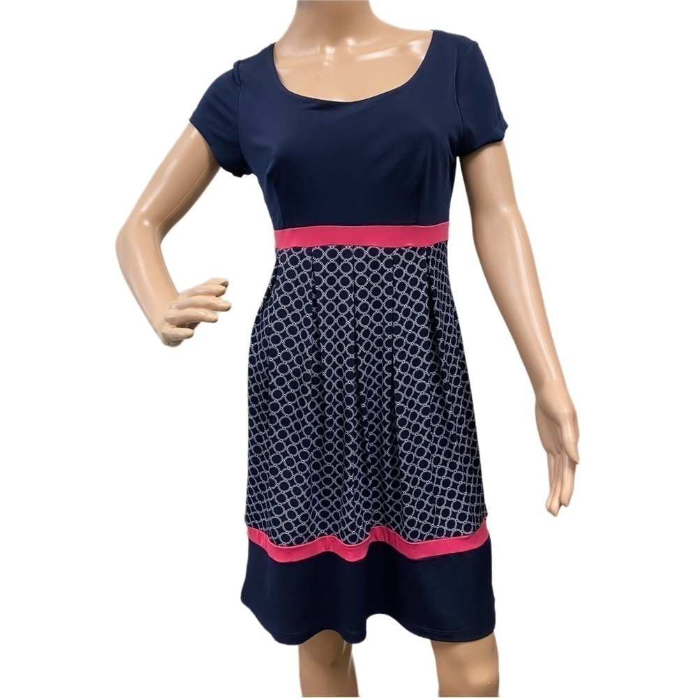 ENFOCUS Studio Women's Blue Dress - Size 8 - 95% Polyester 5% Spandex